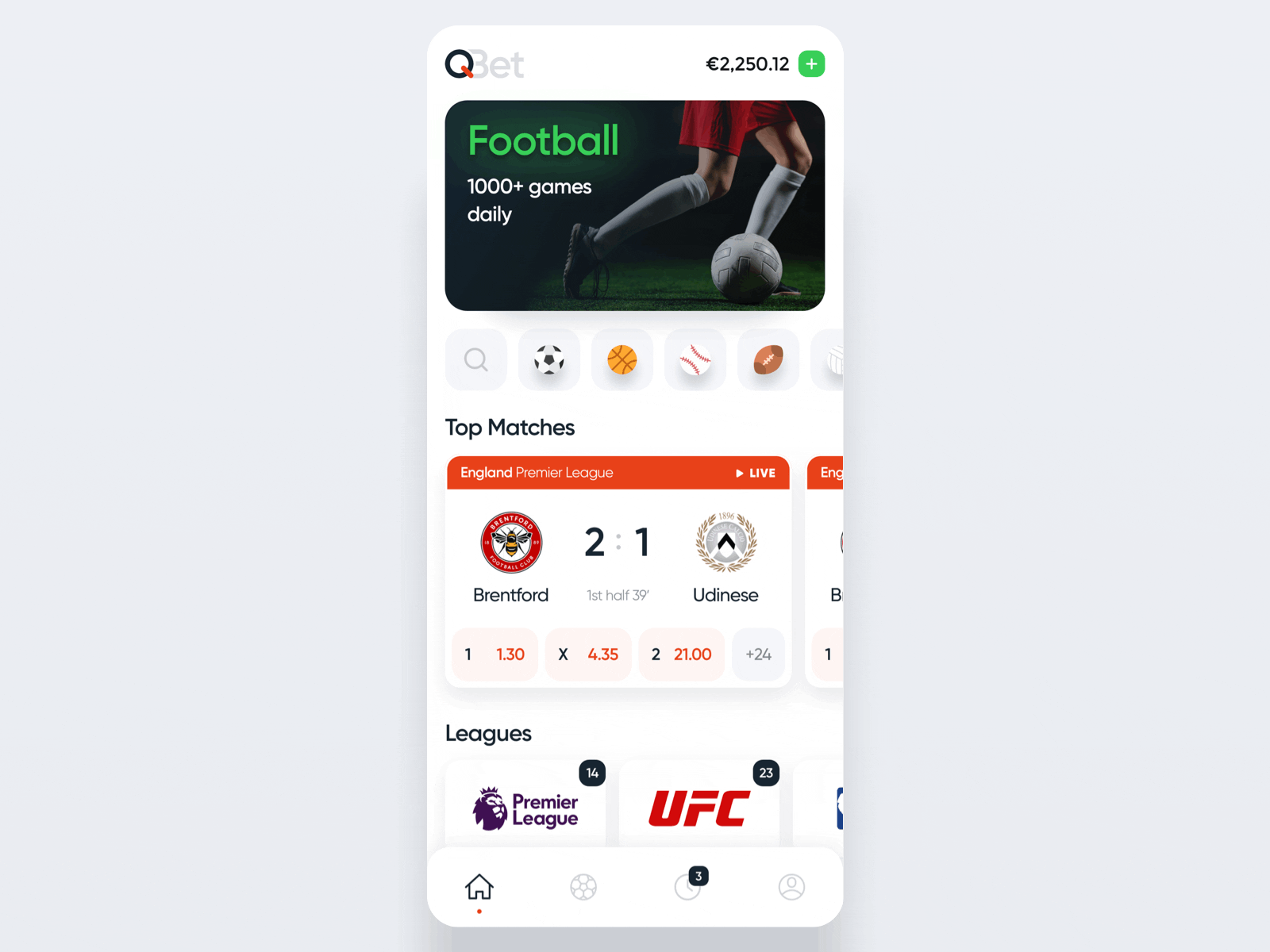 Sports Betting iOS App Animation